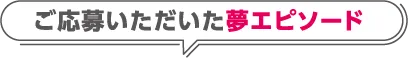 ご応募いただいた夢エピソード