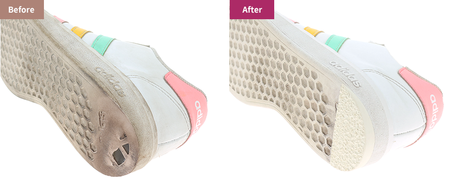 スニーカーのすり減ったかかと修理