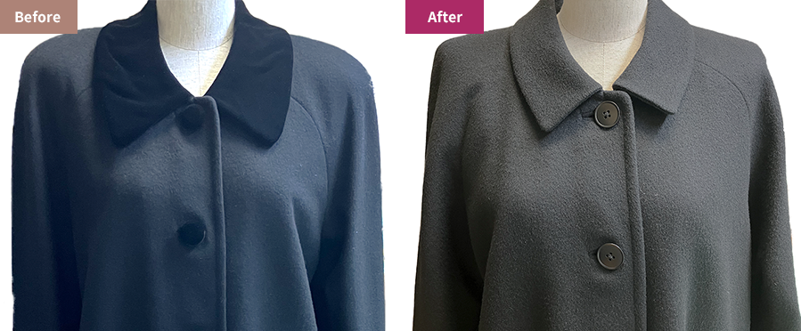 コートのボタン交換